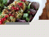 Pea, halloumi & mint fritters