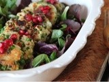 Pea, halloumi & mint fritters