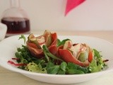 Warm fig & raspberry salad