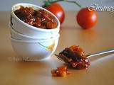 Bengali Style Tomato Khejur Aamshottor Sweet Chutney Or Tomato Date & Mango Leather's Sweet Chutney