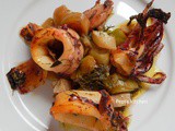 Baked Calamari with Swiss chard and Fennel - Greek recipe