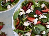 Green Salad with Strawberries, Xinomyzithra and Pasteli