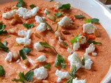 Hummus with Roasted Red Peppers and Feta Cheese