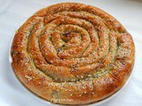 Spiral Spinach Pie with Skotyri Iou - Greek recipe
