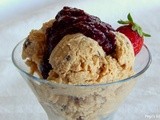 Tahini sorbet and Strawberry Chia jam