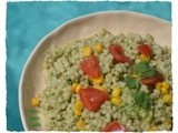 Cilantro-Mint Pesto with Pasta, Tomatoes and Sweet Corn