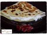 Garlic-flavored Yogurt and Shredded Turkey Quesadilla