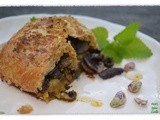 Savory Saffron Pistachio and Mushroom Strudel…a Global Indian Creation