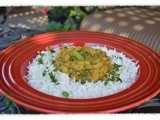 Slow-Cooked Indian Lentils and Spinach served over Basmati Rice: Palak Chana Daal