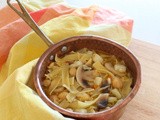 Pasta e ceci con patate dolci e funghi