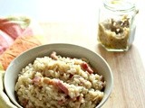 Risotto con pancetta e crema di funghi - Bacon and mushrooms risotto