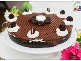 Oreo White Chocolate Mousse Torte with Chocolate Ganache Topping