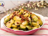 Oven Roasted Brussels Sprouts with Bacon and Roasted Pecans