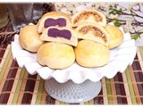 Pan de Coco and Pan de Ube (Coconut and Purple Yam Rolls)