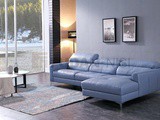 Blue Leather Sectional Sofa