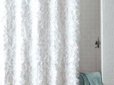 White Fabric Shower Curtain