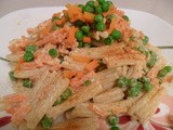 Creamy Casarecce with Peas and Carrots