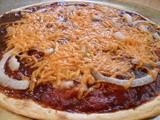 Vegan Barbecue Onion Cheddar Pizza