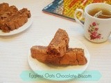Eggless Oats Chocolate Biscotti