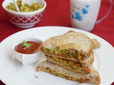 Sprouts Potato Sandwich / Healthy Sprouts Sandwich / Sprouts Masala Sandwich