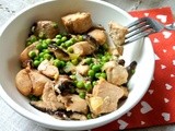 Poulet aux shiitakes et aux petits pois