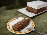 Chocolate Rice Crispy “Cake” with Homemade Marshmallow “Icing”
