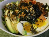 Sorghum and Kamut Bowl With Kale, Kimchi and Egg
