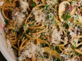 Whole-Grain Spaghetti with Wild Mushrooms, Bacon, and Rosemary