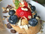 Berrylicious bruschetta loaded with muesli