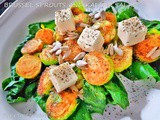 Brussel sprouts and kai lan salad