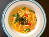 Tom yam flavored coconut noodle soup