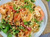 30-Minute Spicy Peanut Butter Noodles with Shrimp + Weekly Menu