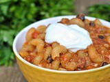 9th Annual Chili Contest: Entry #1 – One Pot Cheesy Chili Pasta + Weekly Menu