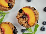 Almond Butter Peach Blueberry Oatmeal Cups