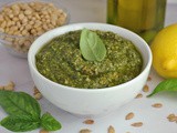 Basil Pesto with Pine Nuts, Sunflower Seeds, and Lemon