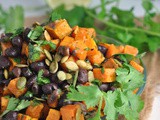 Black Bean Salad with Roasted Sweet Potatoes + Weekly Menu