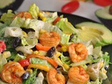 Black Bean Taco Salad with Shrimp + Weekly Menu