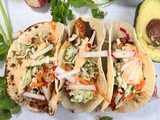 Blackened Fish Tacos with Cilantro Slaw and Sriracha Mayo + Weekly Menu