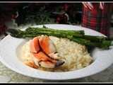 Buttery Lobster Risotto with Crab Claw and Asparagus + Weekly Menu