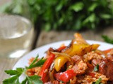 Cajun Sausage and Pepper Rice Skillet