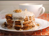 Carrot Cake Pancakes with Cream Cheese Glaze