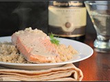 Champagne Poached Salmon with Champagne Cream Sauce