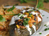 Cheesy Chicken & Corn Stuffed Chiles