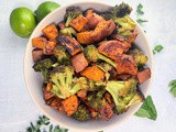 Chili Lime Roasted Sweet Potatoes and Broccoli