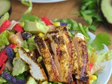 Cilantro Lime Chicken Taco Salad with Creamy Baja Catalina Dressing