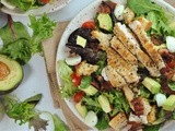 Crispy Italian Chicken and Bacon Salad with Tahini Pesto Dressing and Sourdough Croutons + Weekly Menu