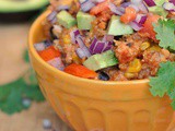 Crock Pot Chicken Enchilada Quinoa + Weekly Menu