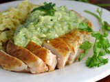 Cumin-Rubbed Chicken with Guacamole Sauce + Weekly Menu