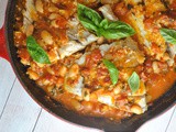 Garlic Basil Barramundi Skillet with Tomato Butter Sauce