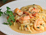 Garlicky Linguine and Shrimp